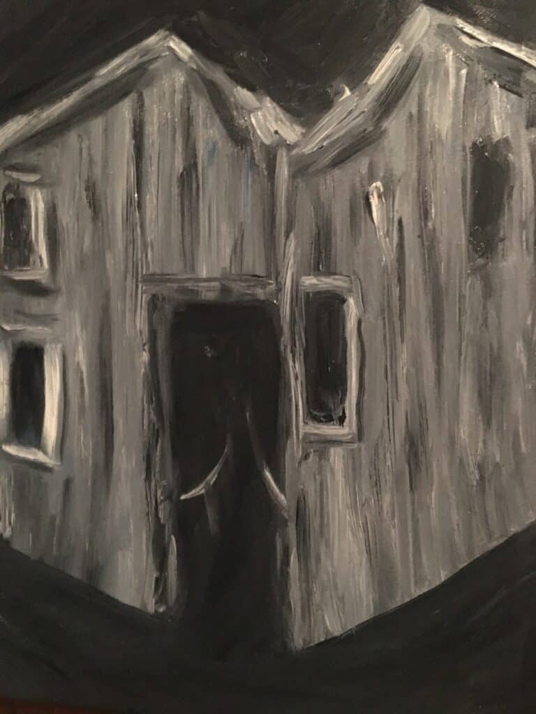 The Haunted Shack, oil on canvas, 20 x 16, 2022