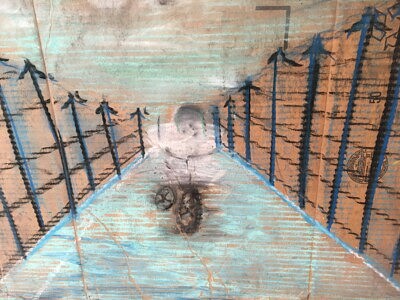 pastel on cardboard, 33 x 23 inches, 2022