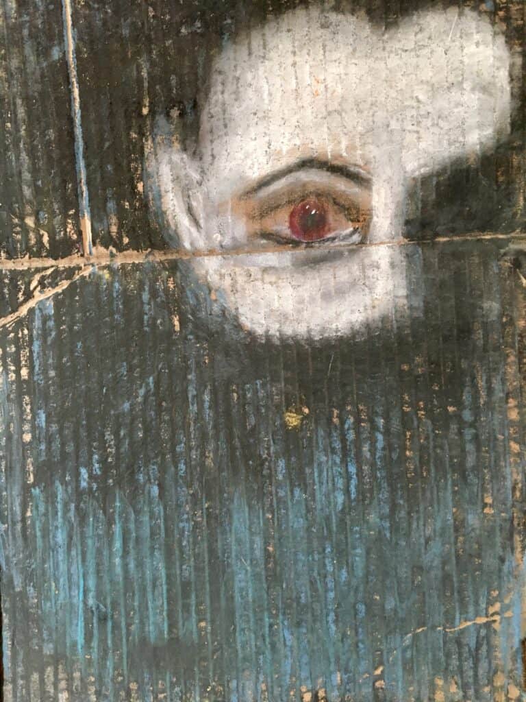 pastel on cardboard, 27 x 17 inches, 2022