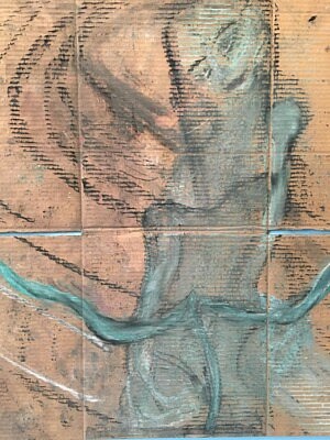 pastel on cardboard, 36 x 36 inches, 2022