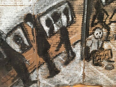 pastel on cardboard, 30 x 30 inches, 2022