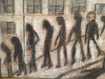 pastel on cardboard, 30 x 30 inches, 2022