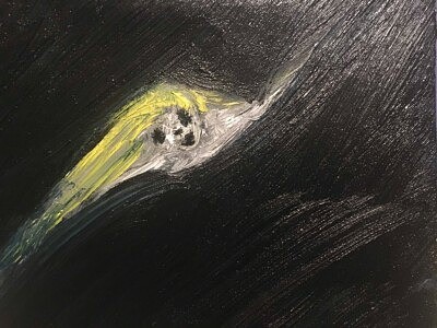 Against the Tide, oil on canvas, 11 x 7 inches, 2022