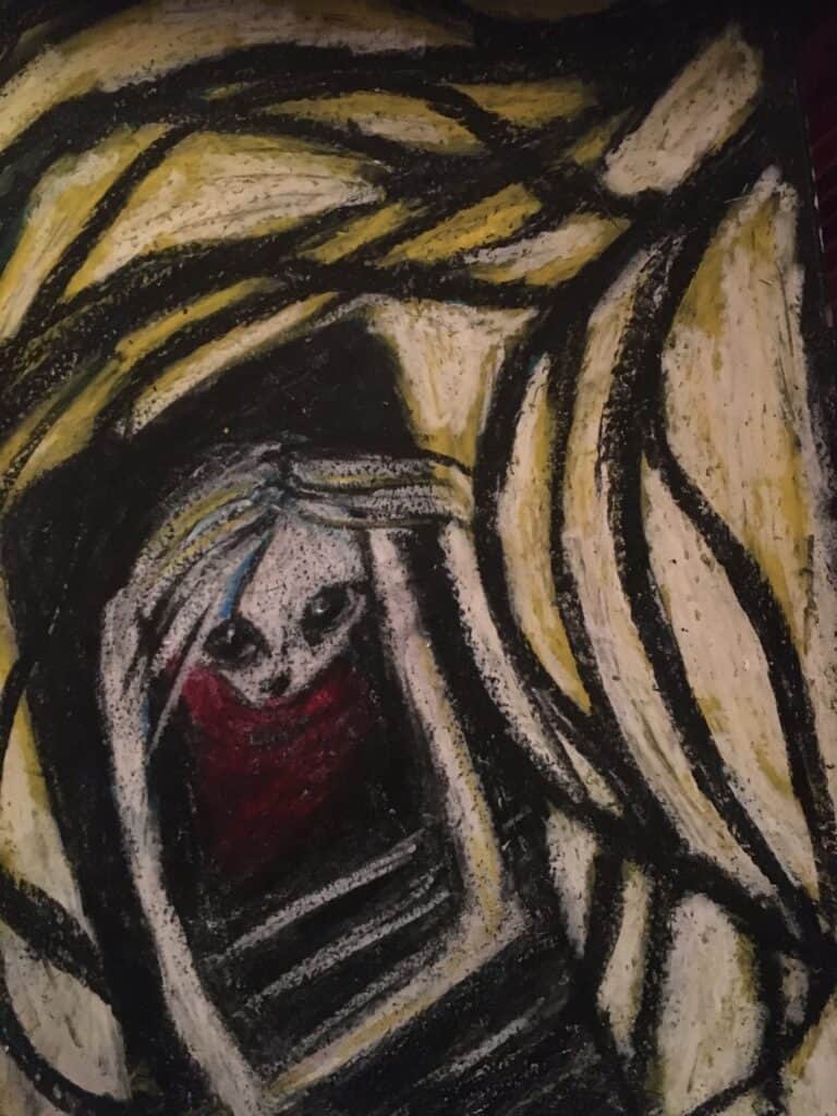 China marker on paper, 9 x 12 inches, 2021