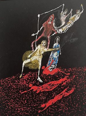 Pen & paint marker on paper, 9 x 12 inches, 2024